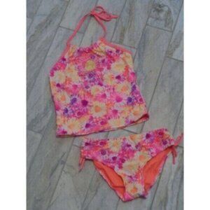 NEW Breaking Waves girl's size 14 2-piece floral Bathing Suit